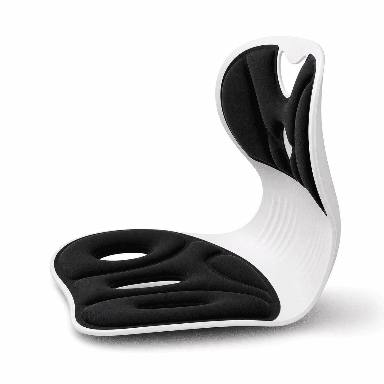 Ergonomisk lændestøtte på hvid baggrund